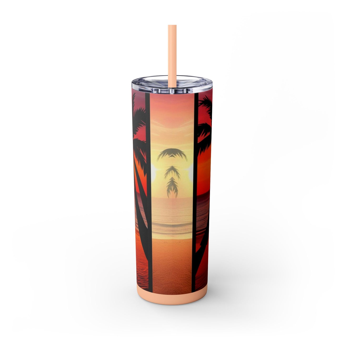 Brilliant Sunrise Skinny Tumbler with Straw, 20oz