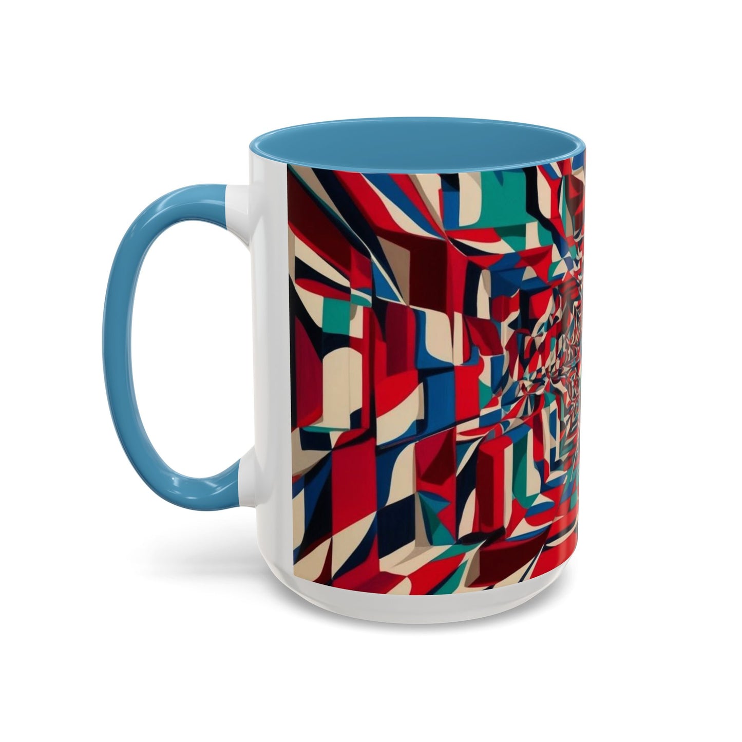 Optical Illusion Accent Mug – Ceramic Coffee Cup