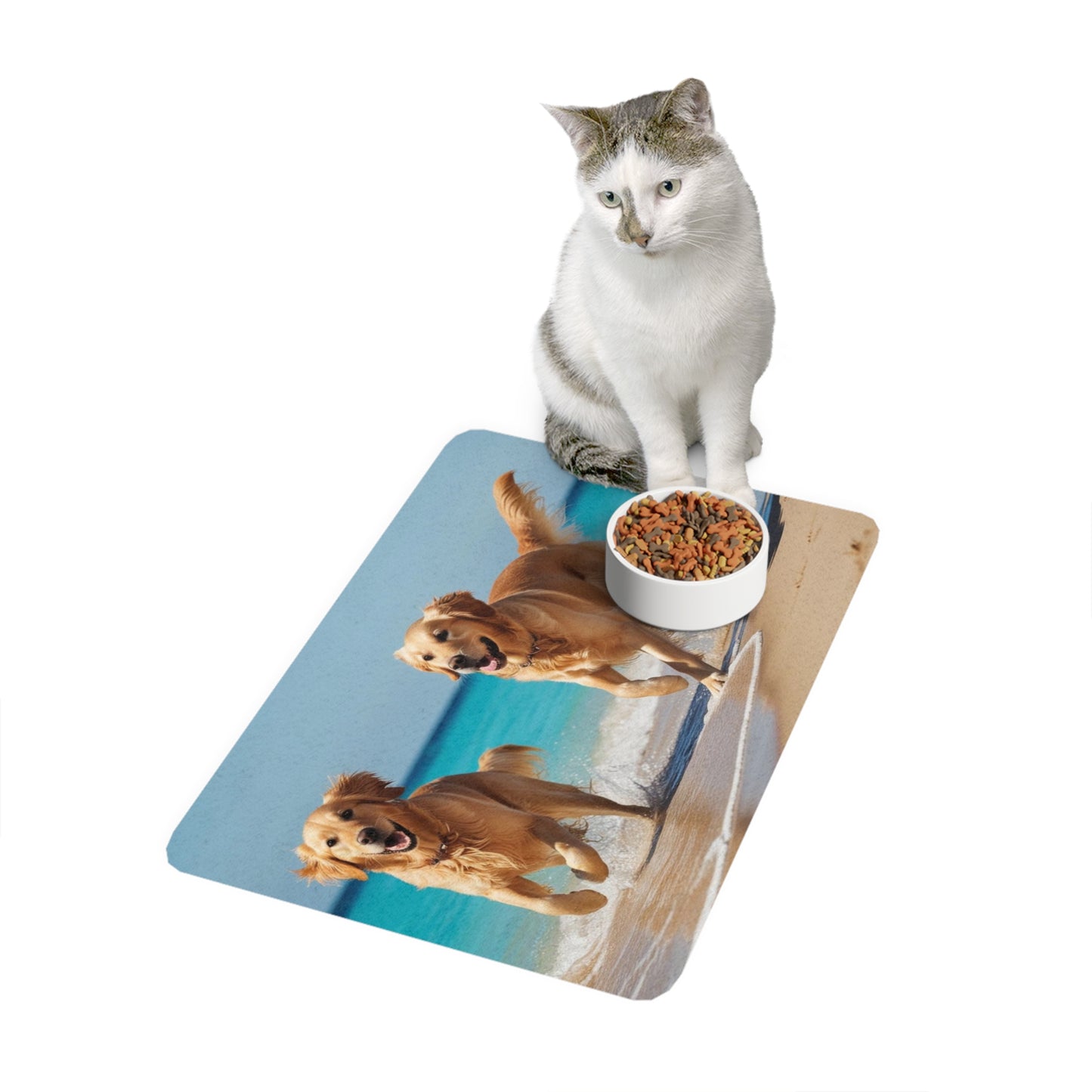 Pet Food Mat (12x18) - Beach Dogs