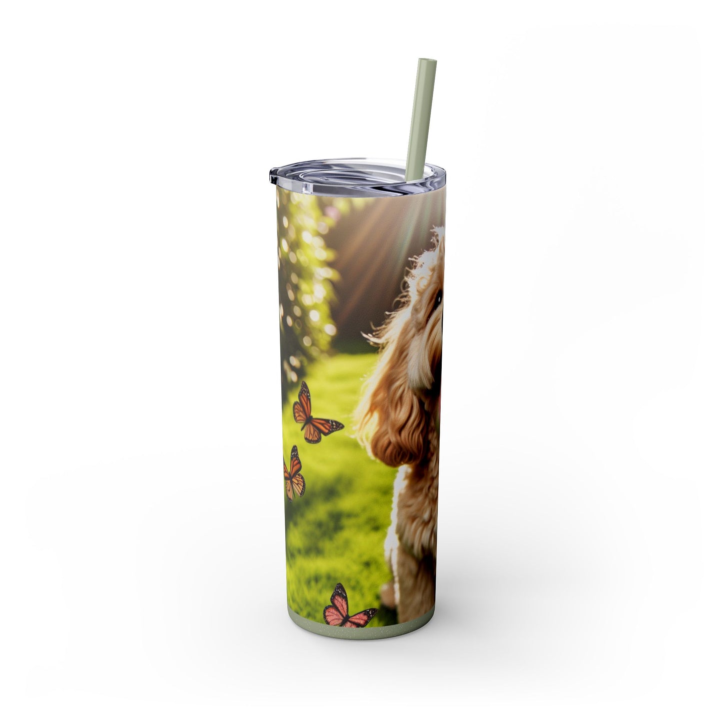 Skinny Tumbler with Straw – 20 oz Stainless Steel Cup
