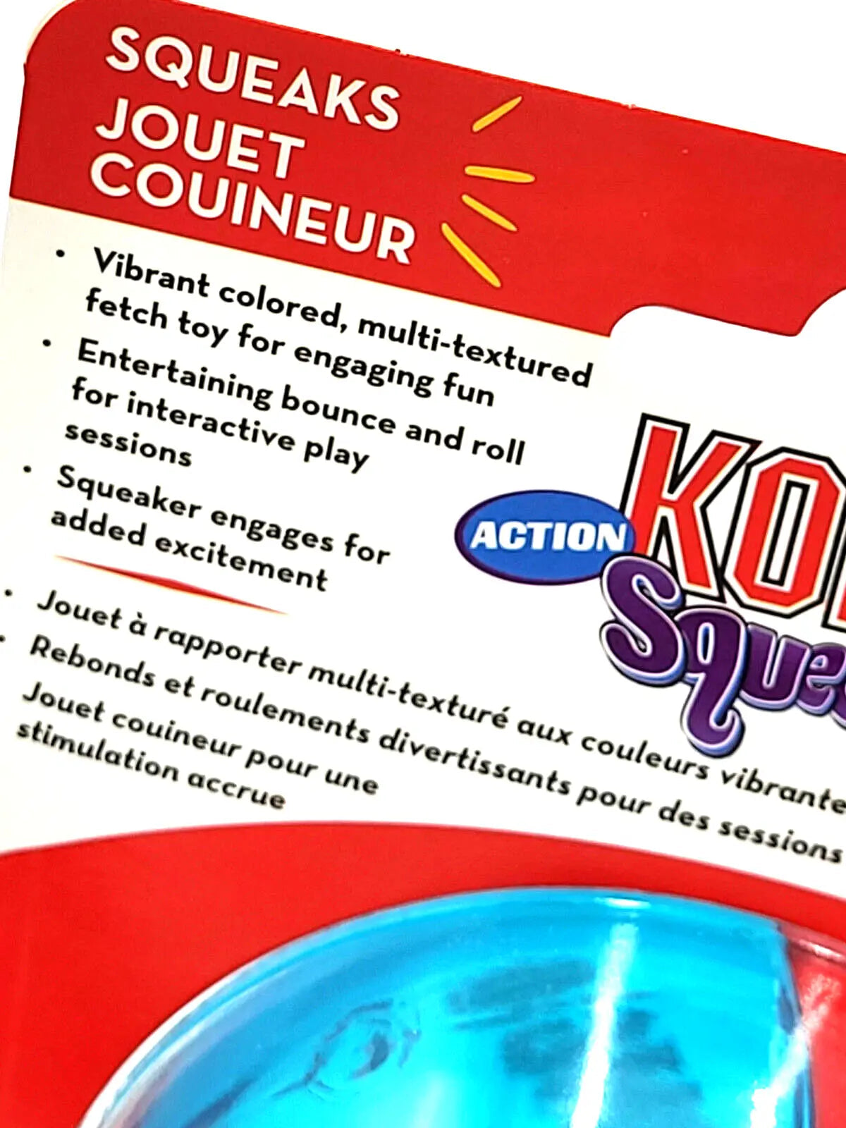 Balle d'action KONG Squeezz rouge, lot de 2, grande, jouet à lancer pour chien qui couine, 7,6 cm 