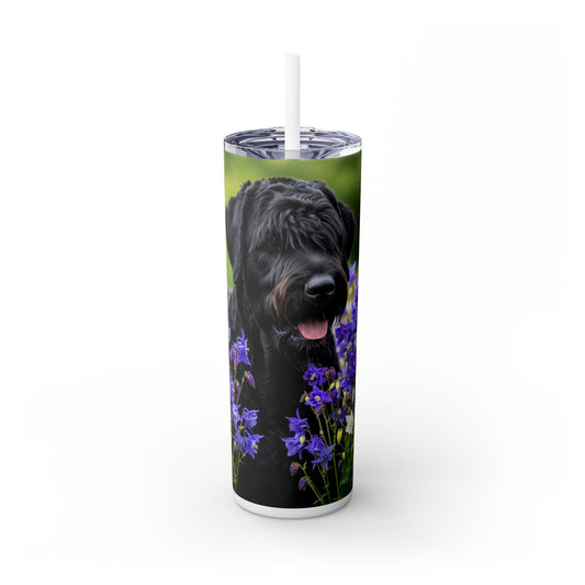 Black Russian Terrier Tumbler with Straw, 20oz