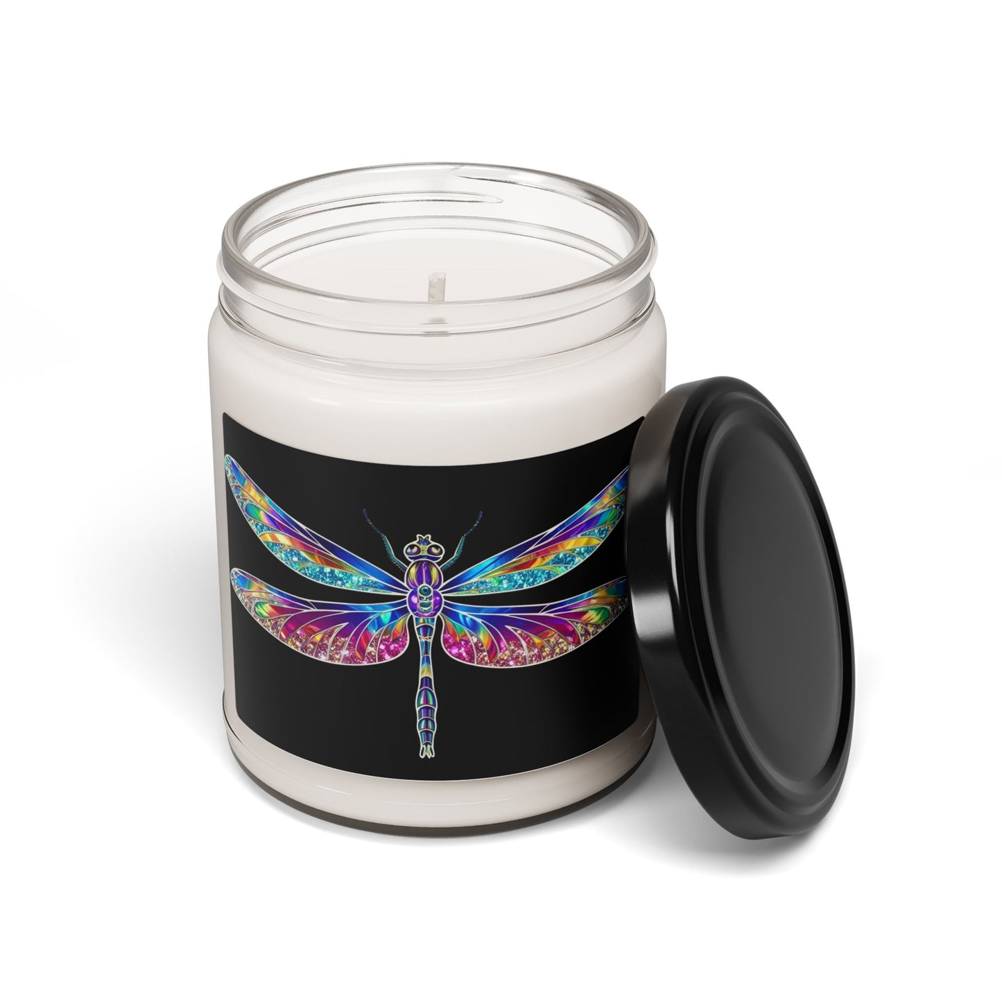 Glittery Psychedelic Dragonfly- Scented Soy Candle, 9oz