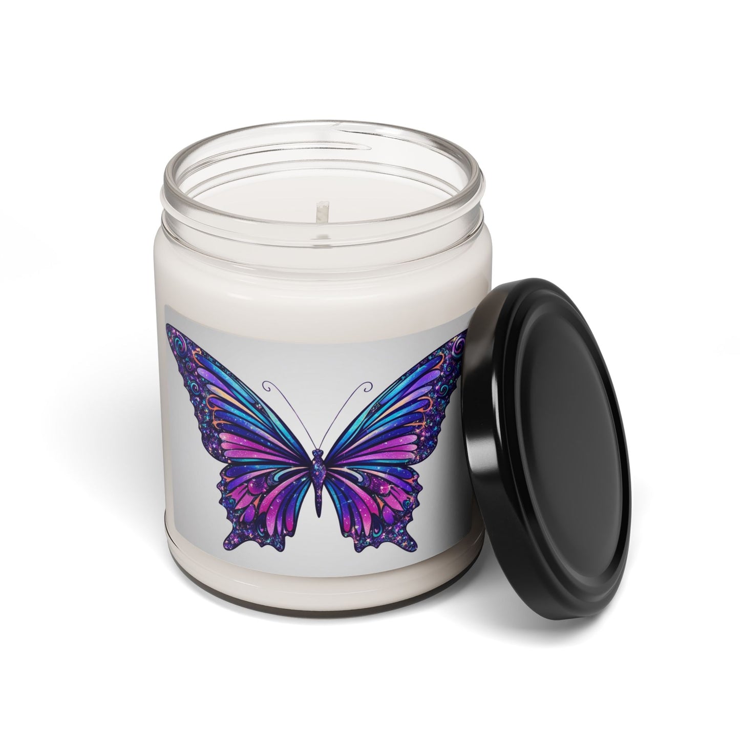 Glittery Psychedelic Butterfly- Scented Soy Candle, 9oz