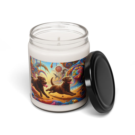 Vela de soja con aroma a Labrador de chocolate, 9 oz 