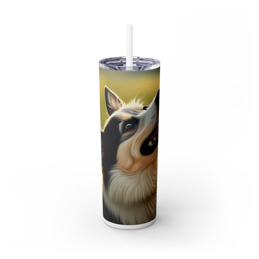 Swedish Vallhund Skinny Tumbler with Straw, 20oz