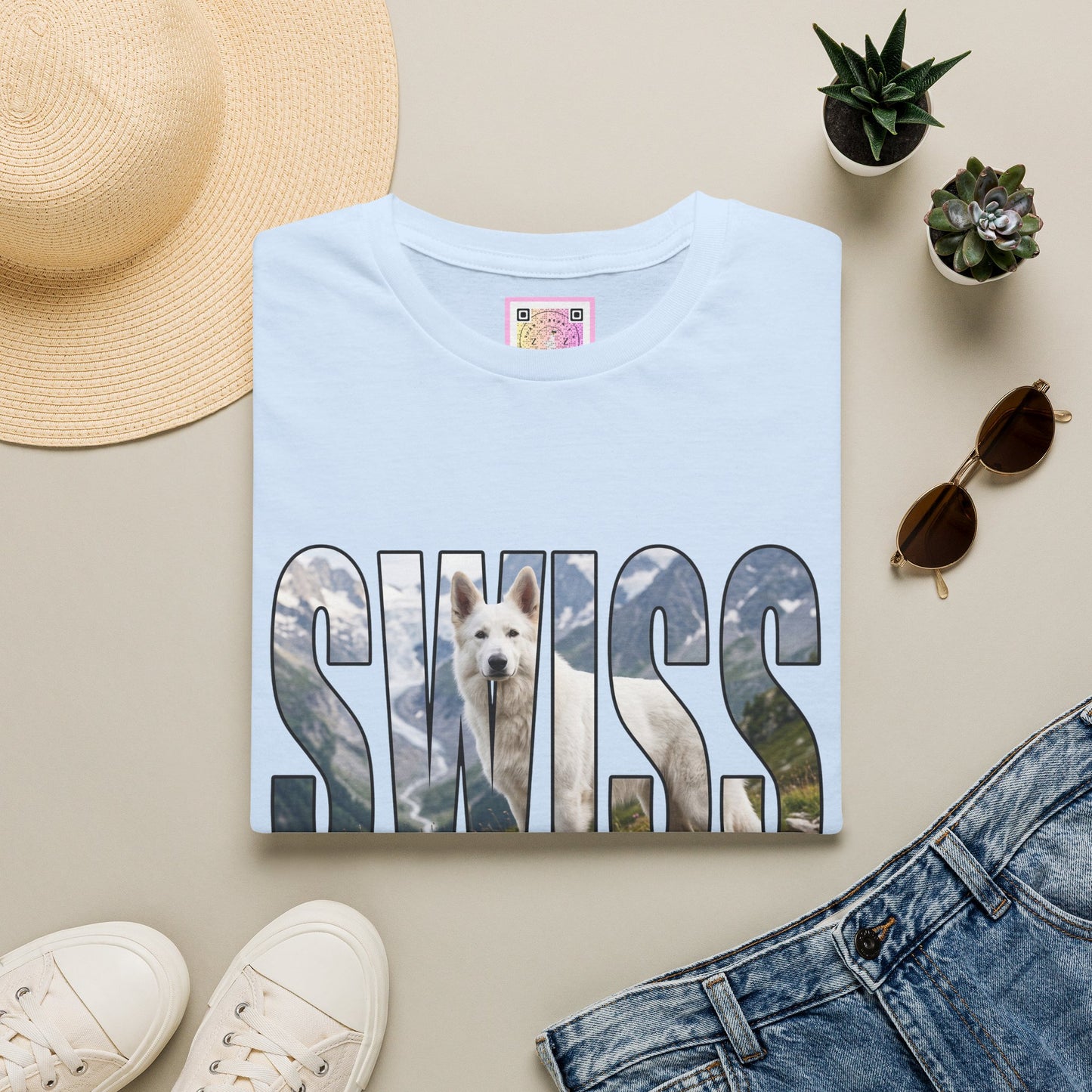 White Swiss Mountain Dog Tee Shirt