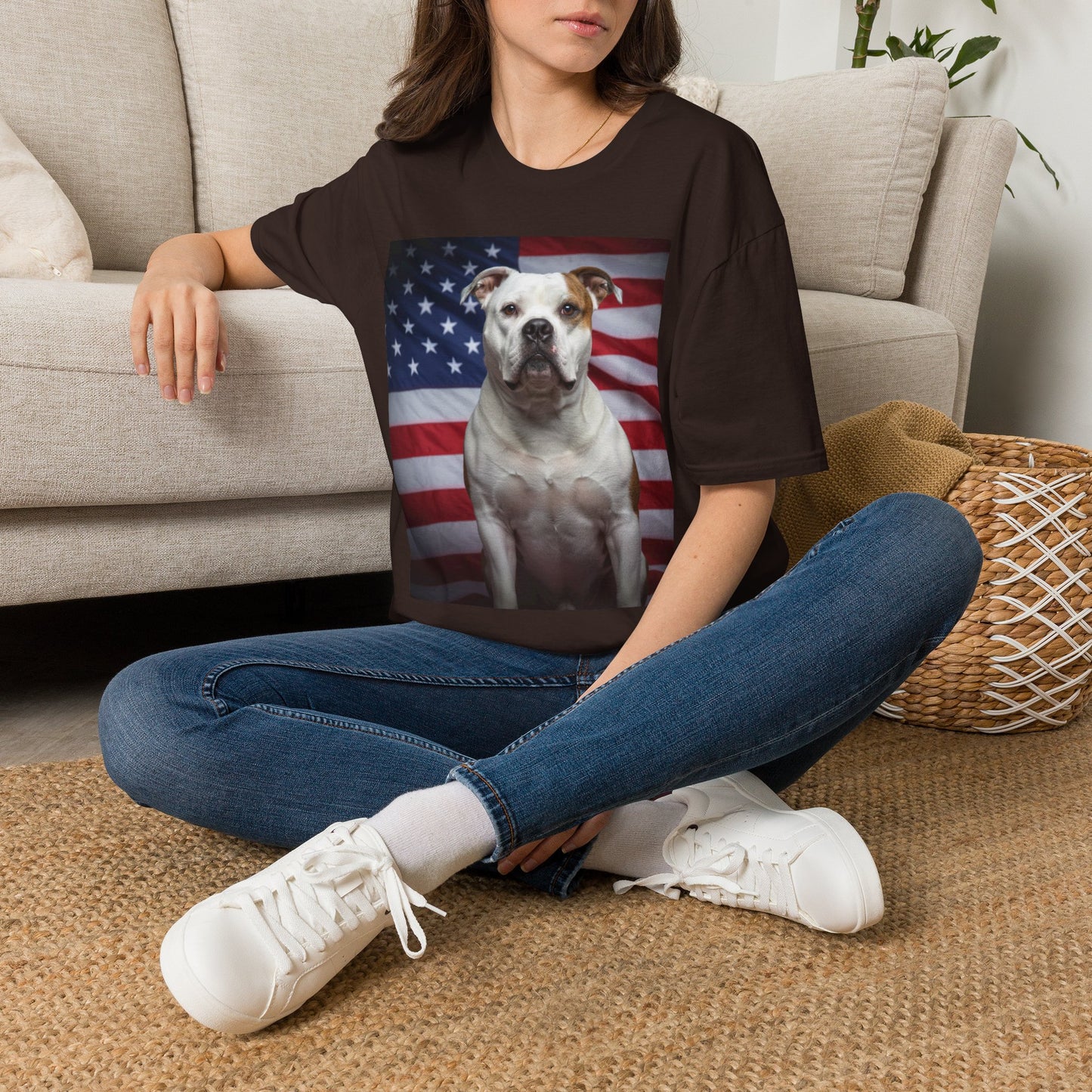 Patriotic T-Shirt — American Flag Dog Tee