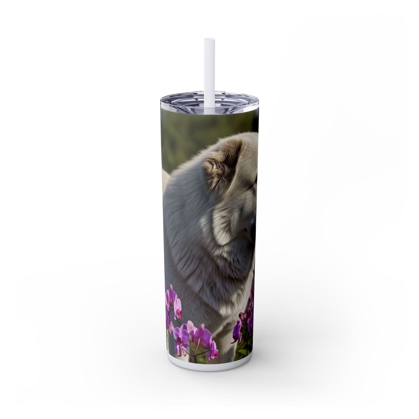 Gobelet isotherme avec paille, motif Berger du Caucase, 590 ml