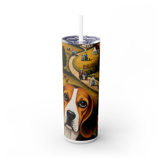 Beagle Skinny Tumbler with Straw, 20oz