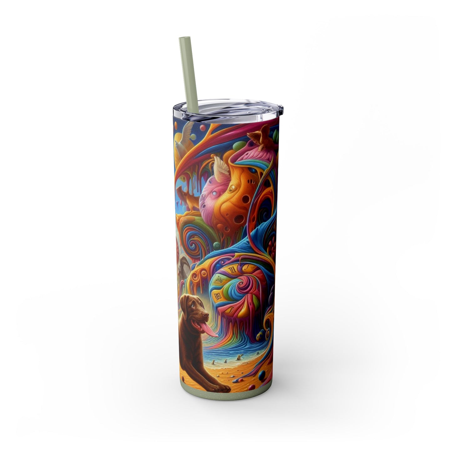 Gobelet Labrador en chocolat avec paille, 590 ml