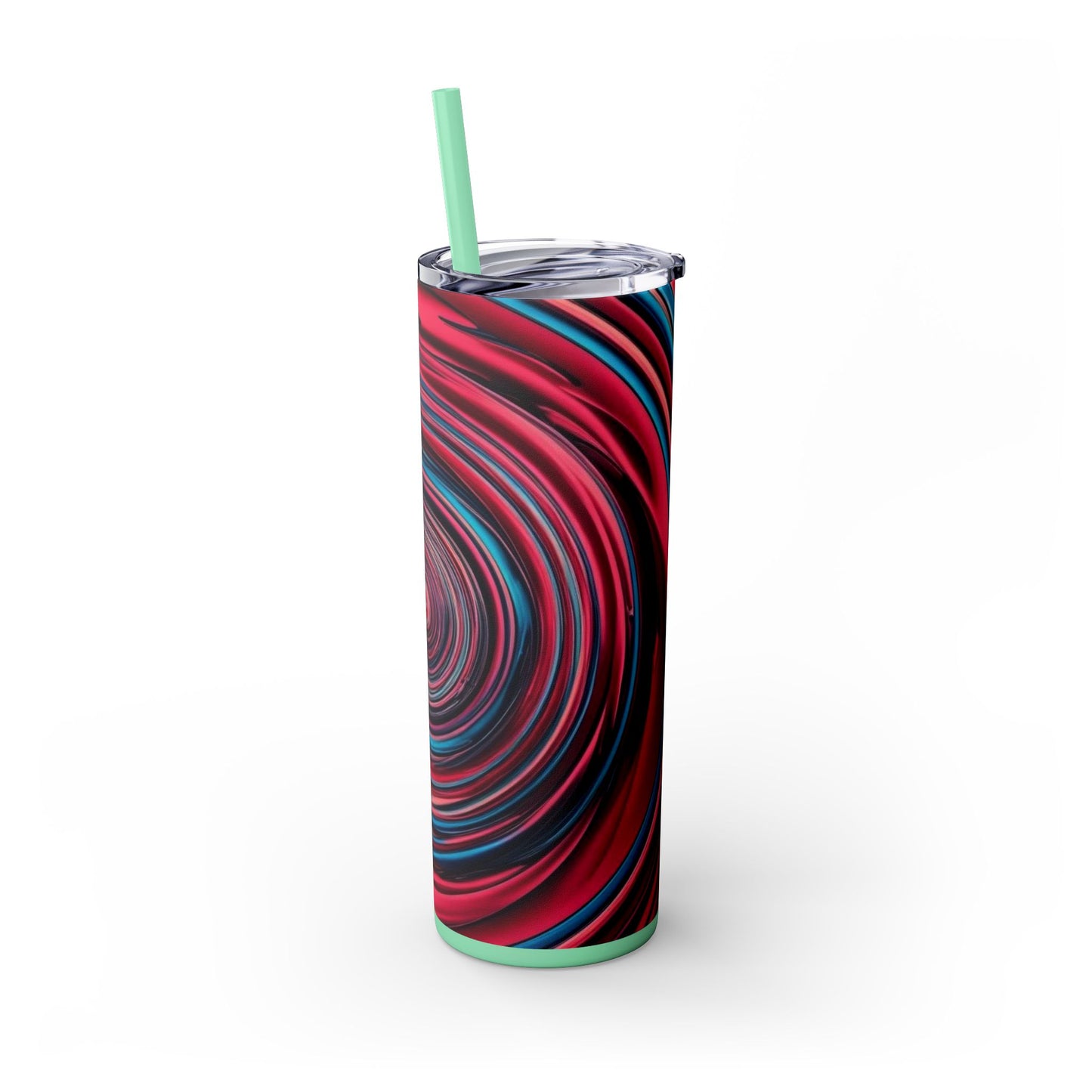 Optical Illusion Skinny Tumbler with Straw, 20oz