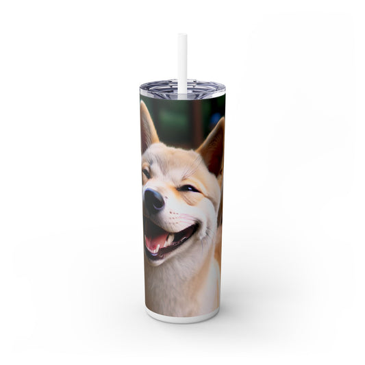 Korean Jindo Dog Tumbler with Straw, 20oz