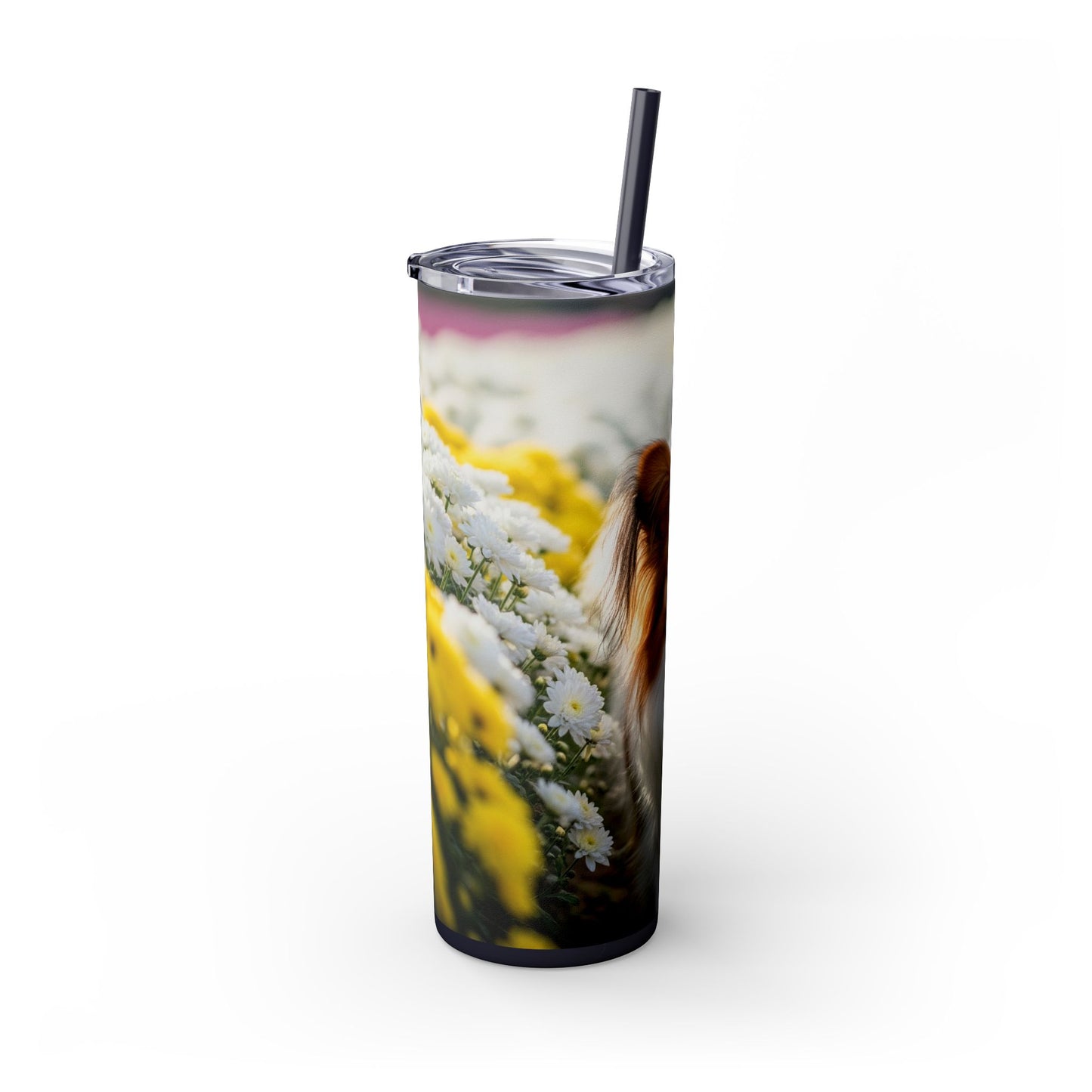 Papillon Skinny Tumbler with Straw, 20oz