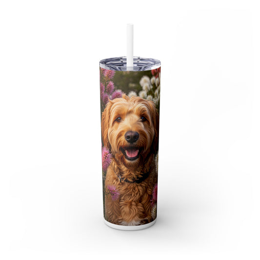 Goldendoodle Tumbler with Straw, 20oz