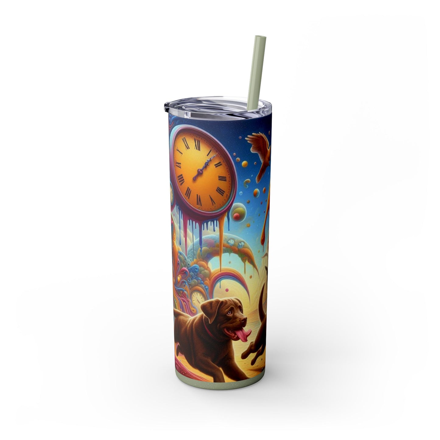 Gobelet Labrador en chocolat avec paille, 590 ml