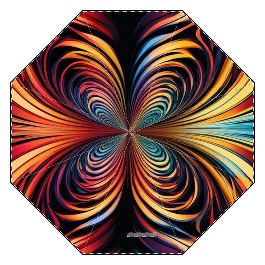 Optical Illusion Semi-Automatic Foldable Umbrella