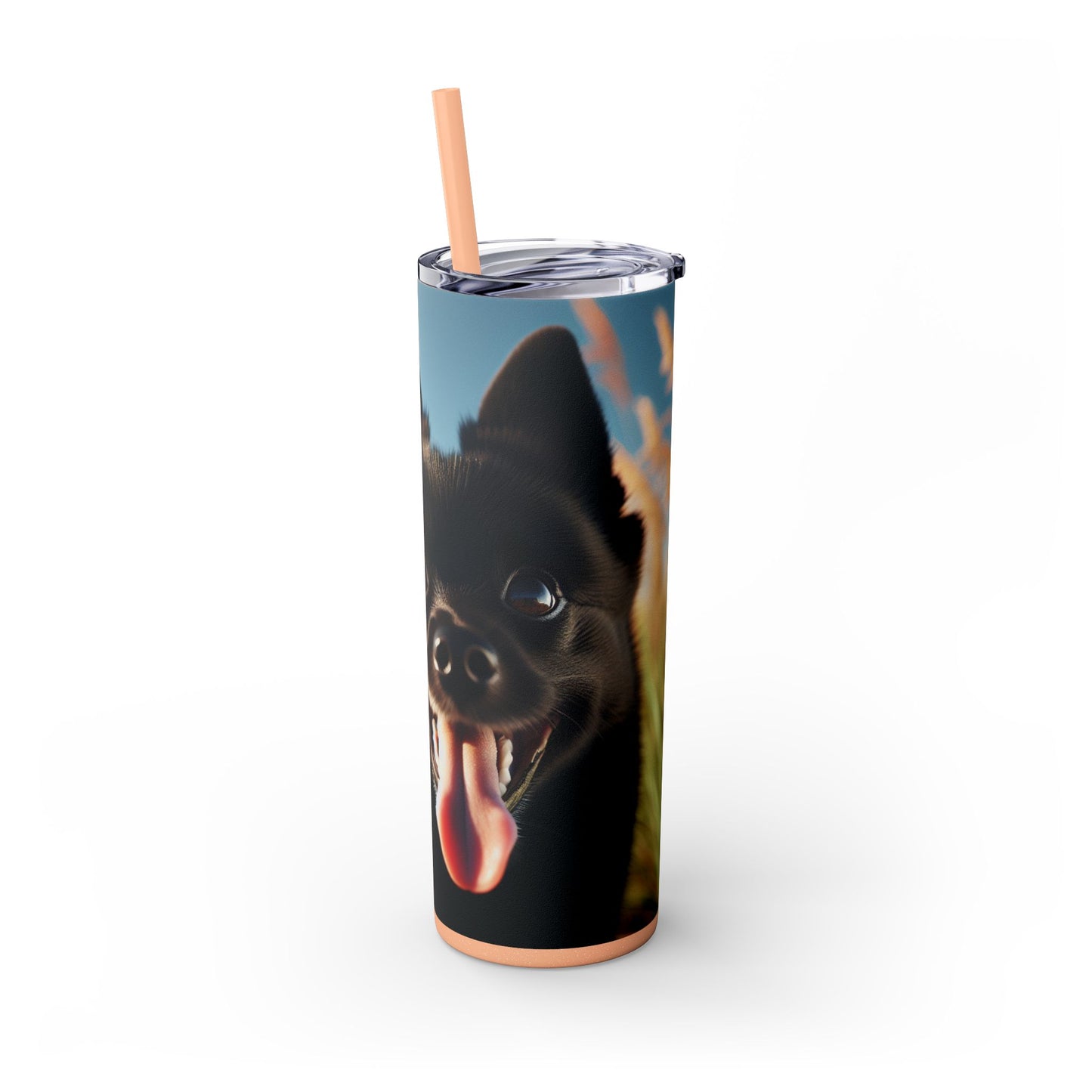 Schipperke Skinny Tumbler with Straw, 20oz