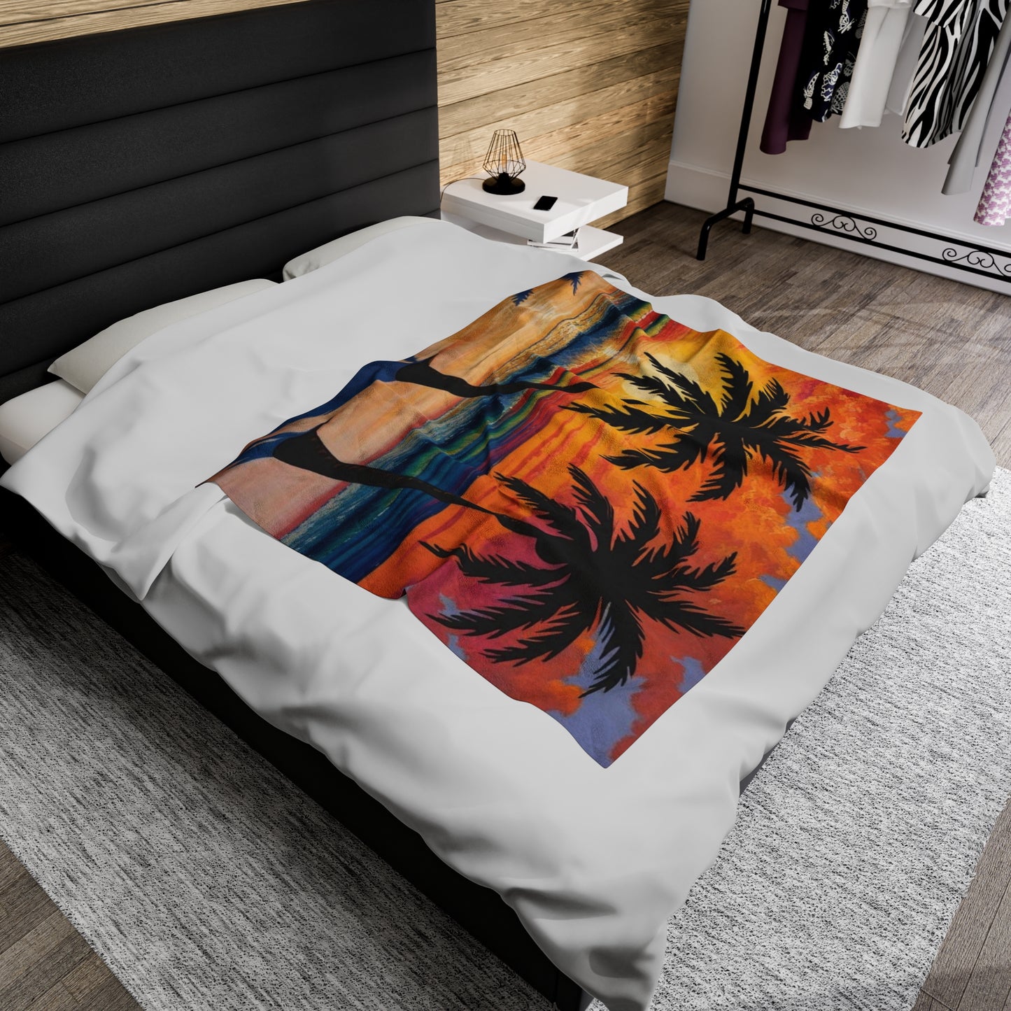 Velveteen Plush Blanket- Beach Sunset