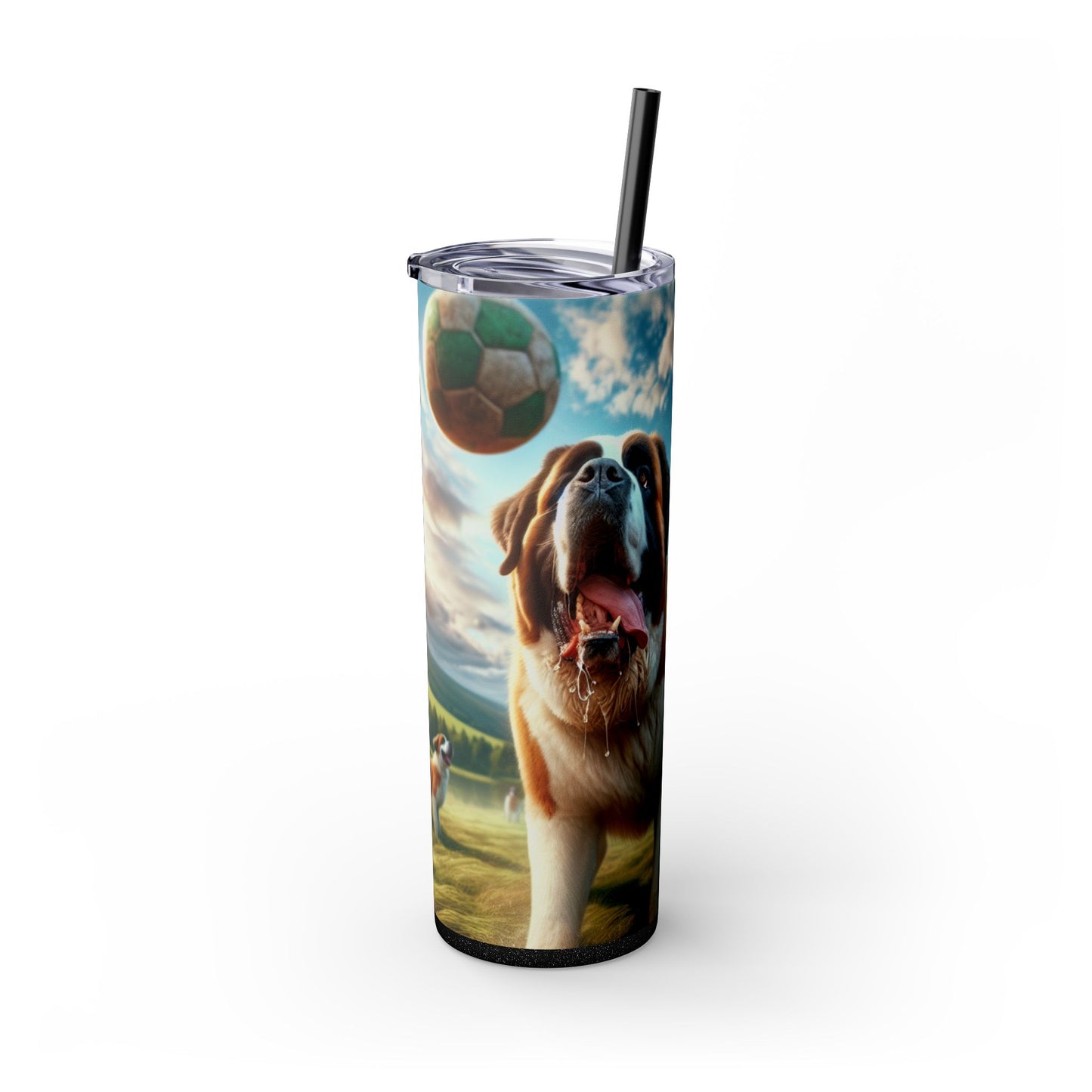 Saint Bernard Skinny Tumbler with Straw, 20oz