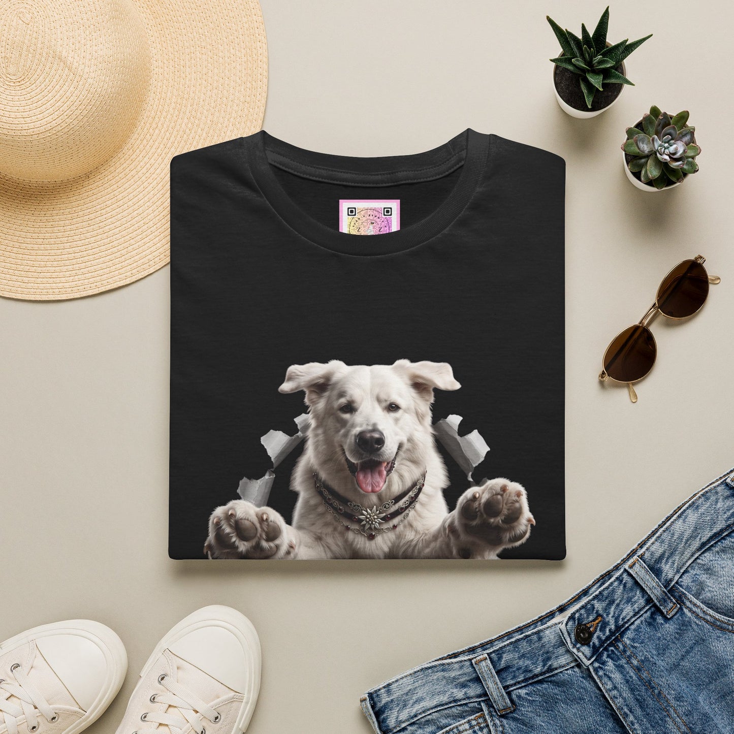 White Swiss Mountain Dog Tee Shirt