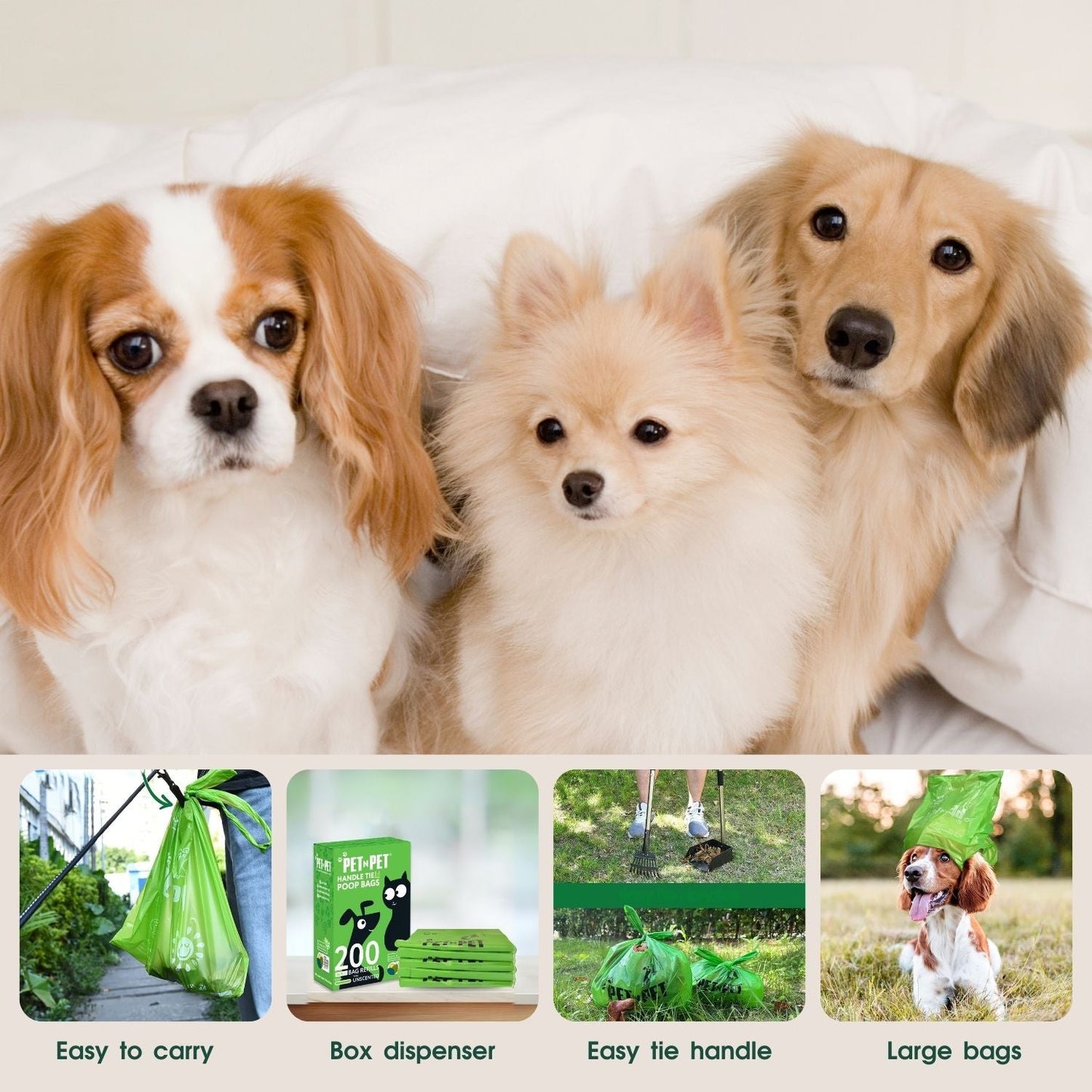 Handle Tie Dog Poop Bags