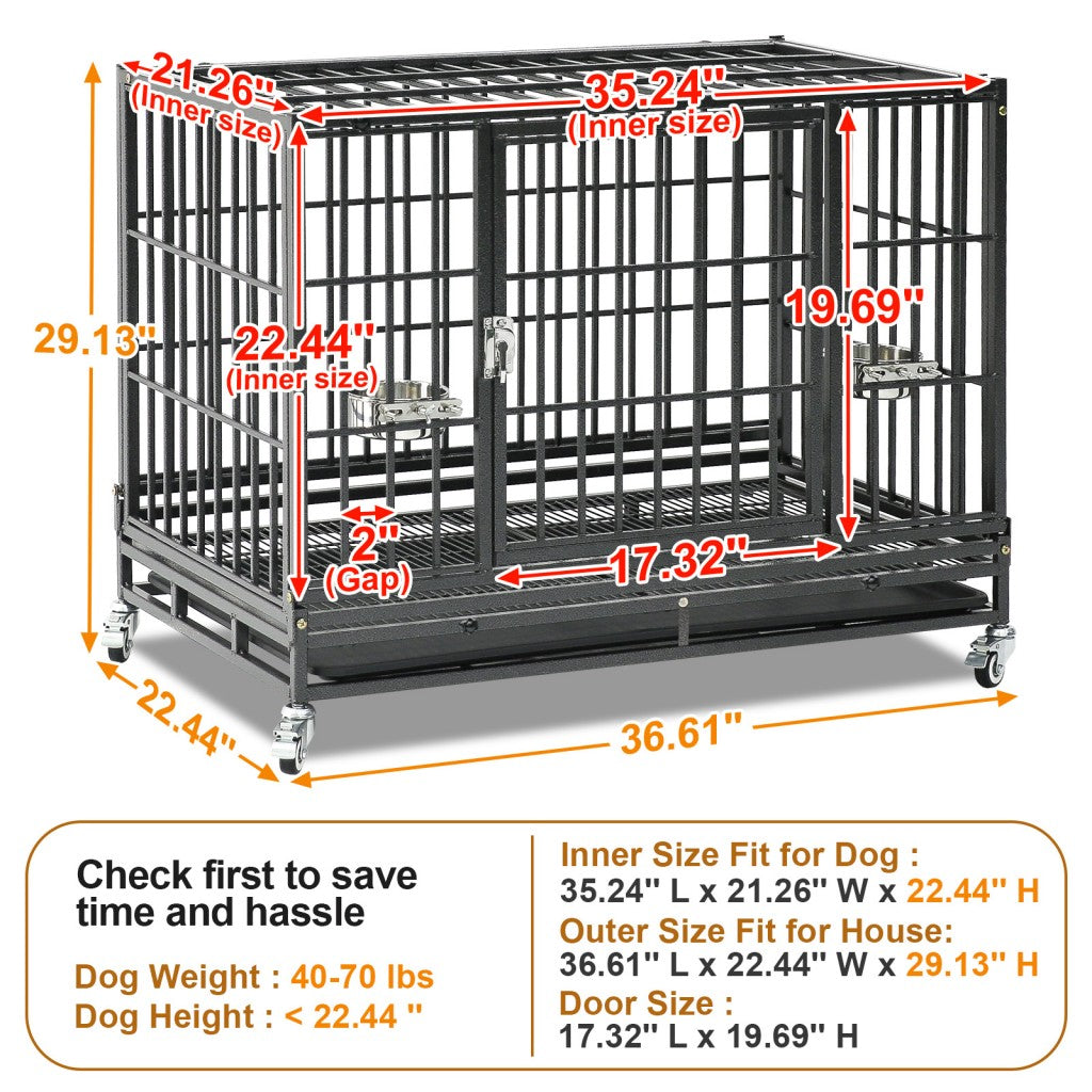 Cage de transport empilable robuste pour chien 37" 371D03 