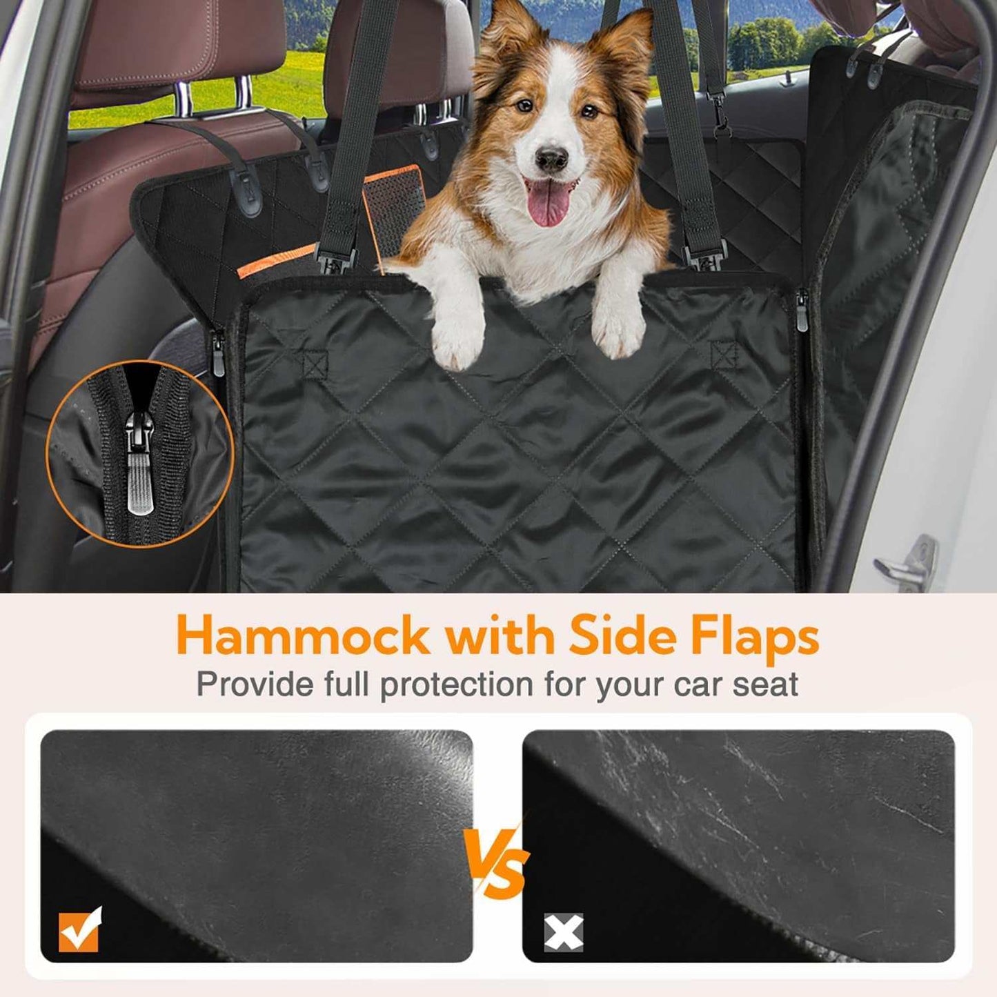 Funda impermeable para perro para asiento trasero