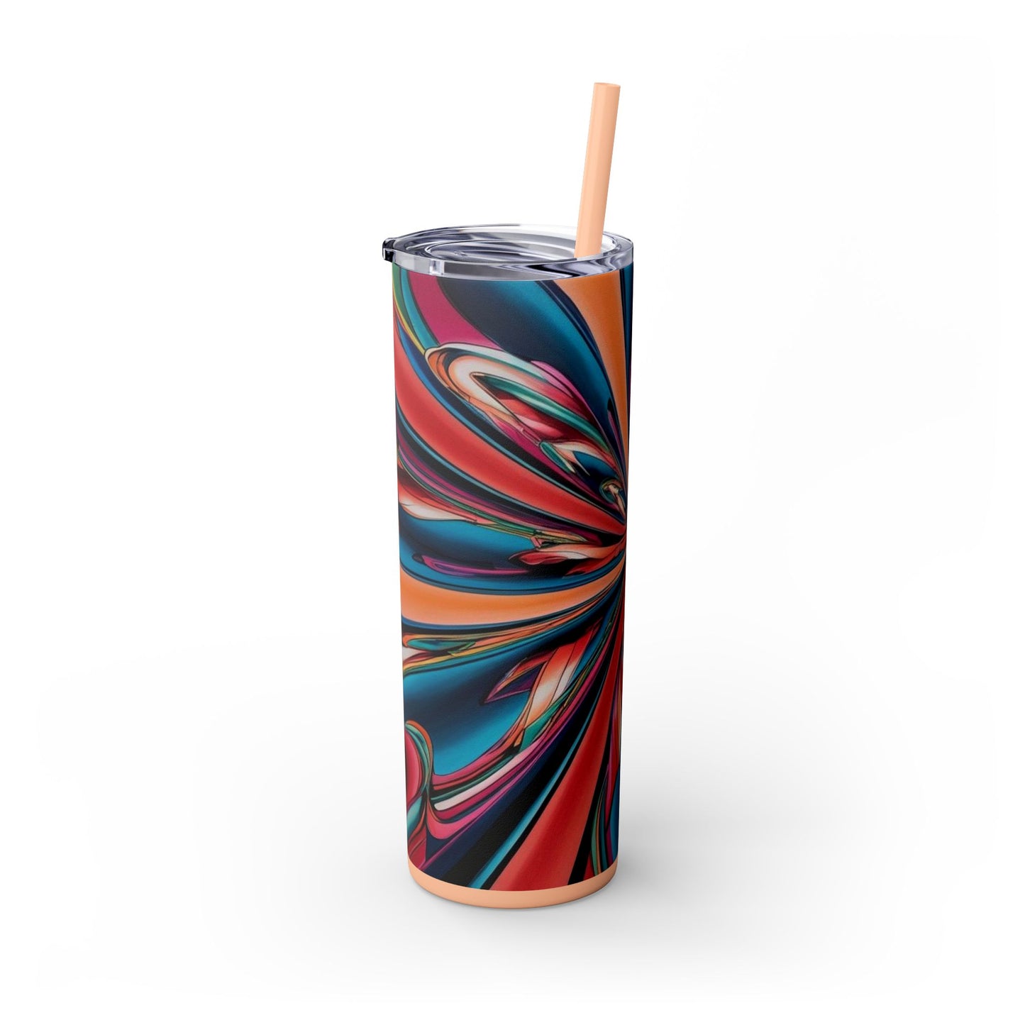 Optical Illusion Skinny Tumbler with Straw, 20oz