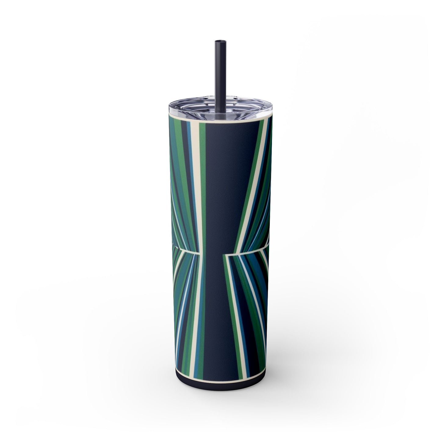 Optical Illusion Skinny Tumbler with Straw, 20oz