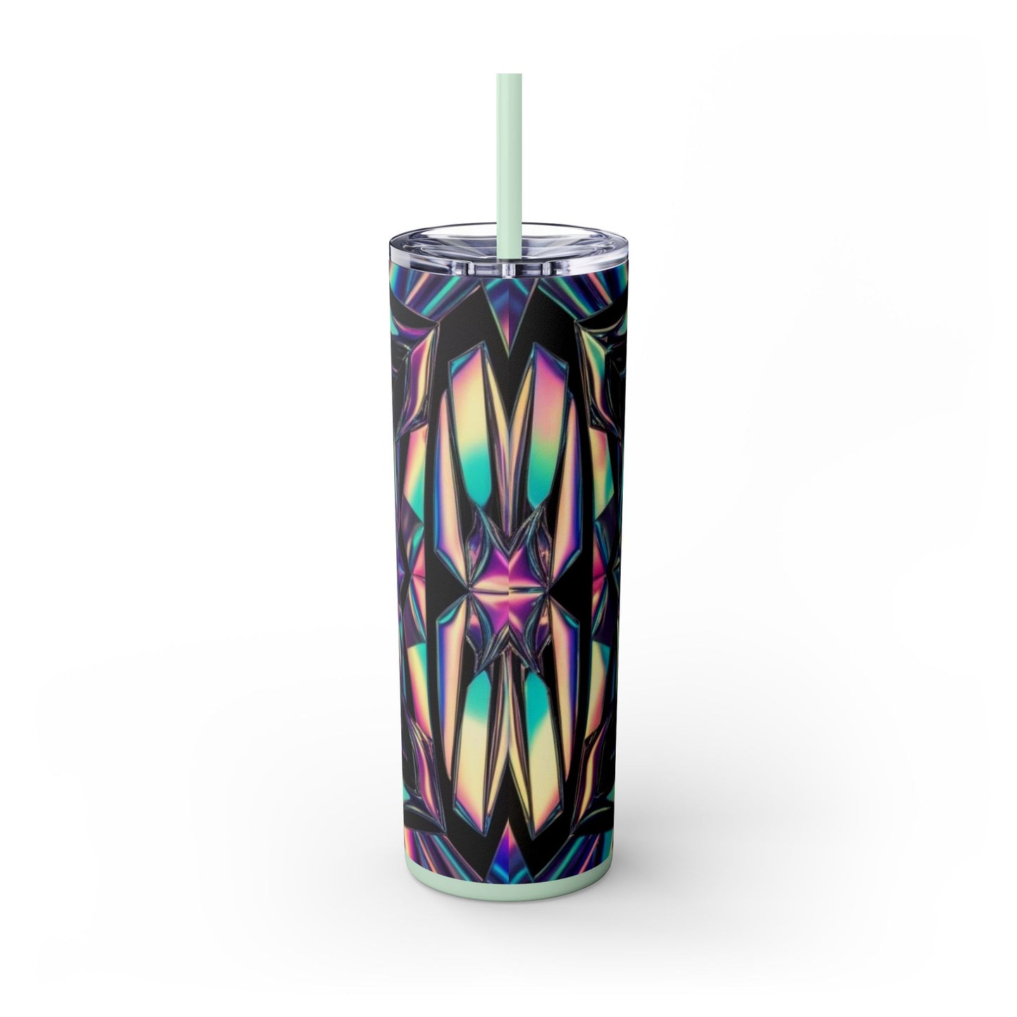 Optical Illusion Skinny Tumbler with Straw, 20oz