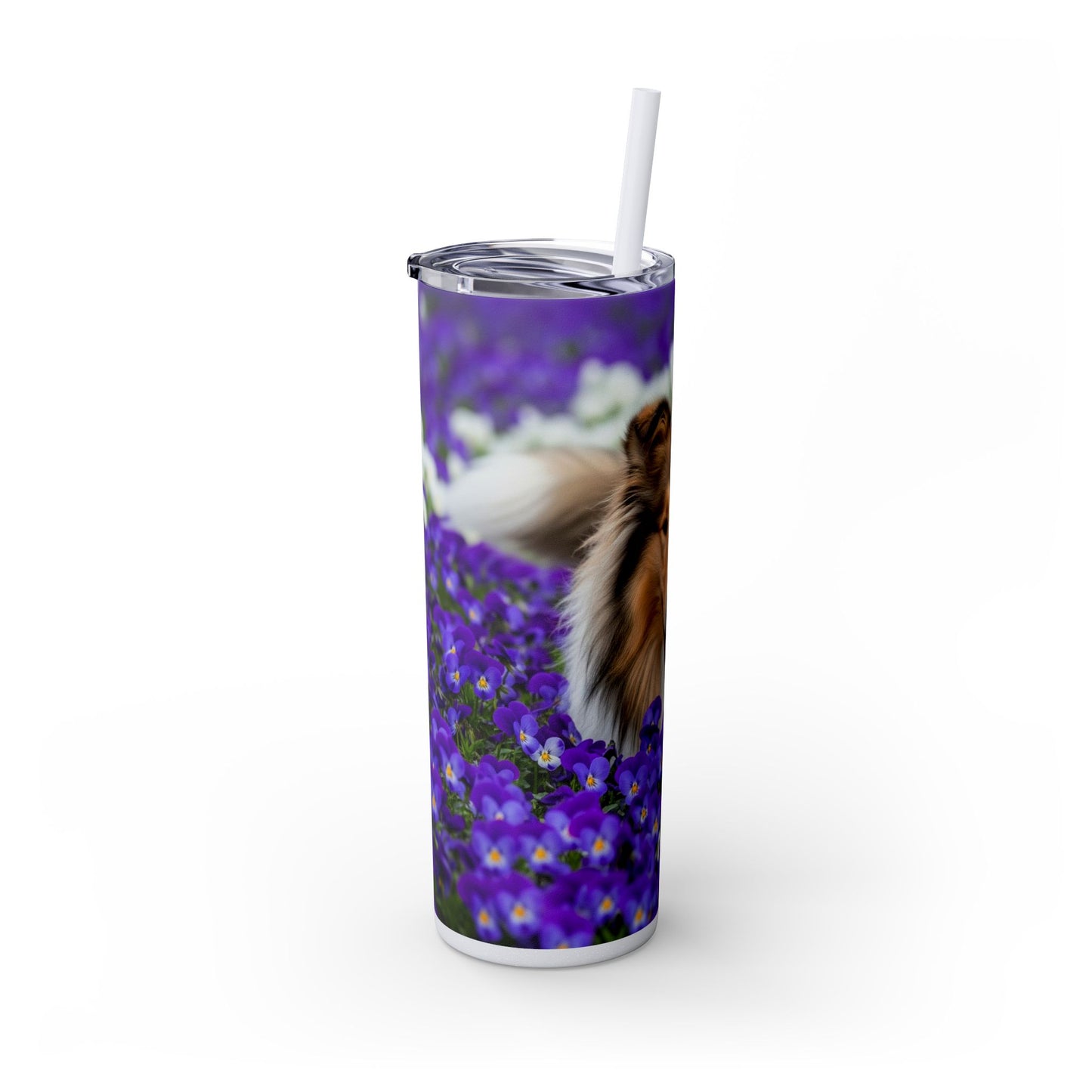 Gobelet isotherme Collie Skinny avec paille, 590 ml