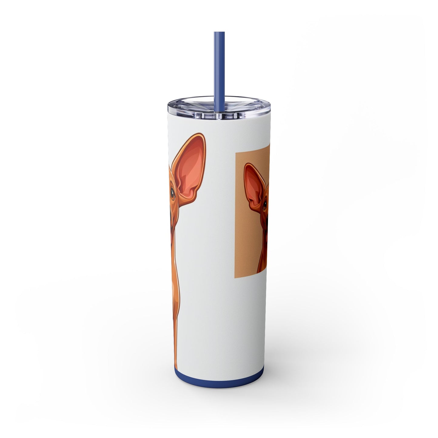 Pharaoh Hound Skinny Tumbler with Straw, 20oz