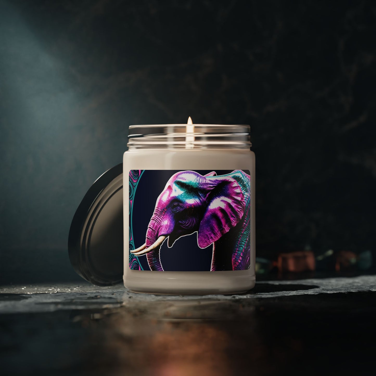 Psychedelic Elephant- Scented Soy Candle, 9oz