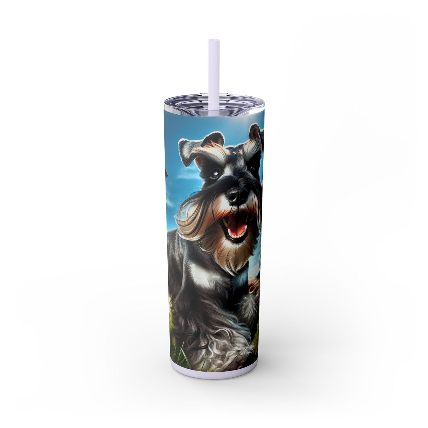 Standard Schnauzer Skinny Tumbler with Straw, 20oz