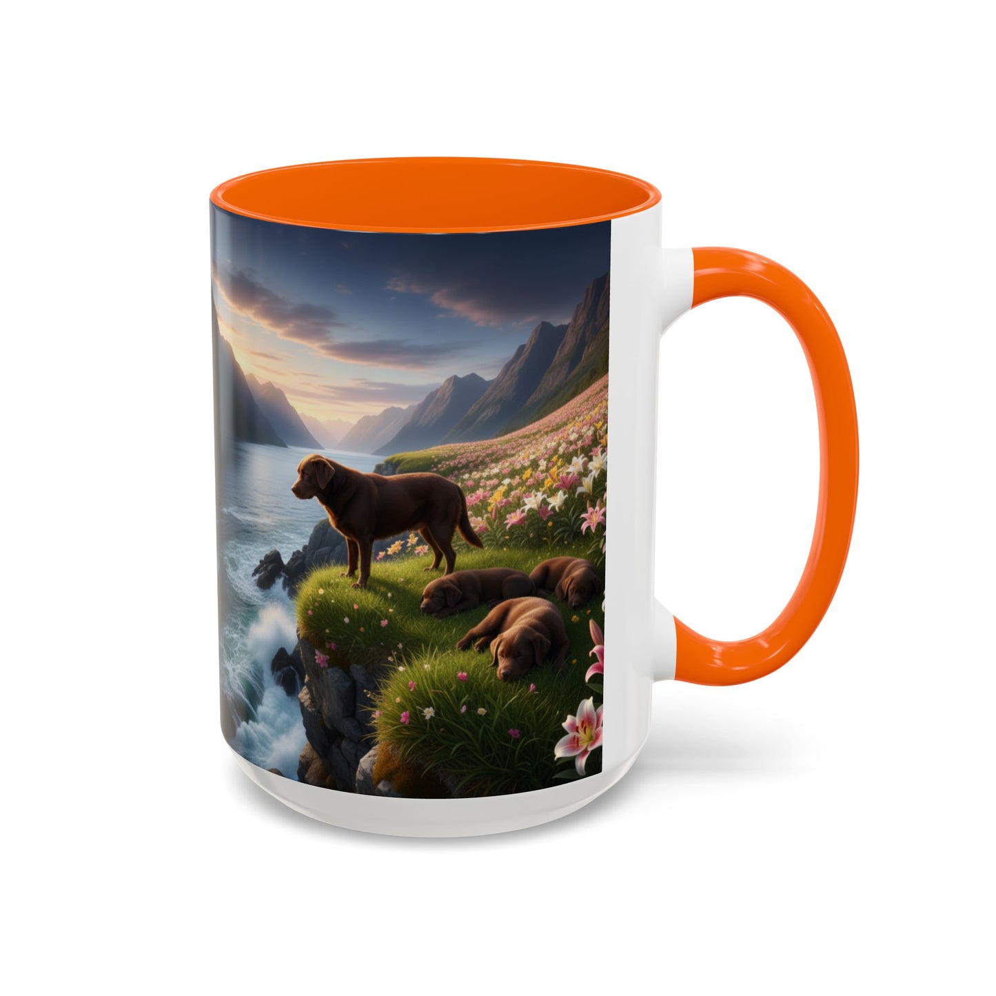 Chocolate Labrador Retriever Accent Mug – Ceramic Coffee Cup