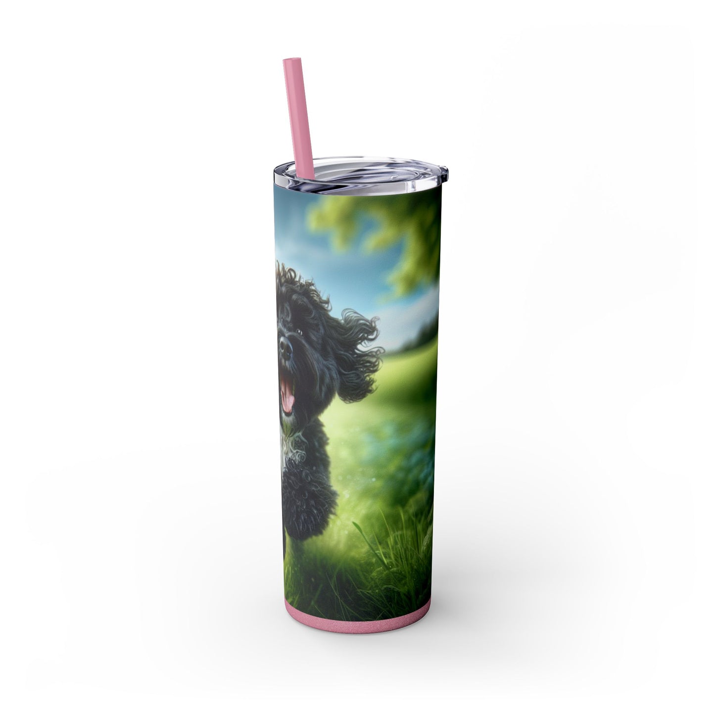 Portuguese Water Dog Skinny Tumbler with Straw, 20oz