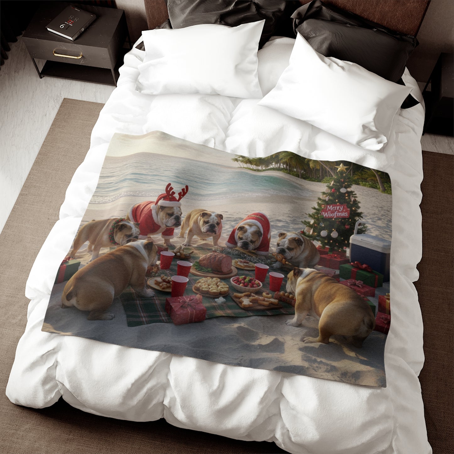 Bulldogs Beach Holiday Picnic Blanket