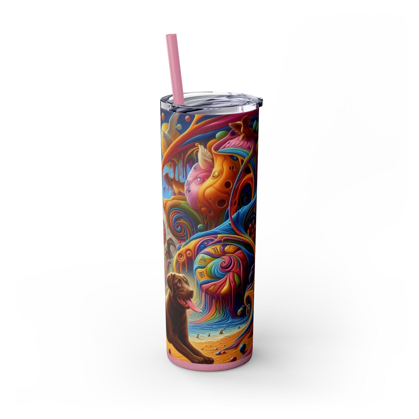 Gobelet Labrador en chocolat avec paille, 590 ml