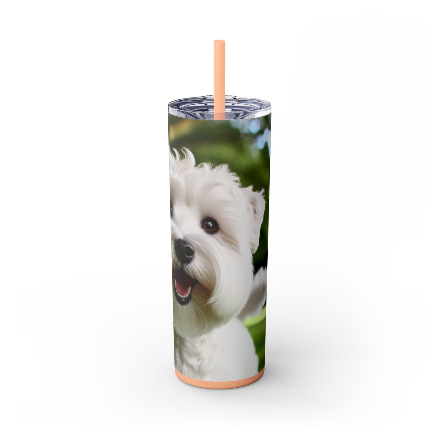 Sealyham Terrier Skinny Tumbler with Straw, 20oz