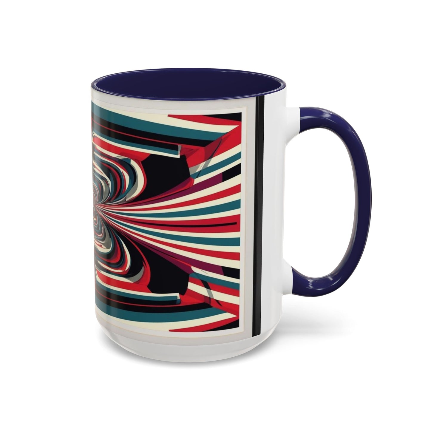 Optical Illusion Accent Mug – Ceramic Coffee Cup