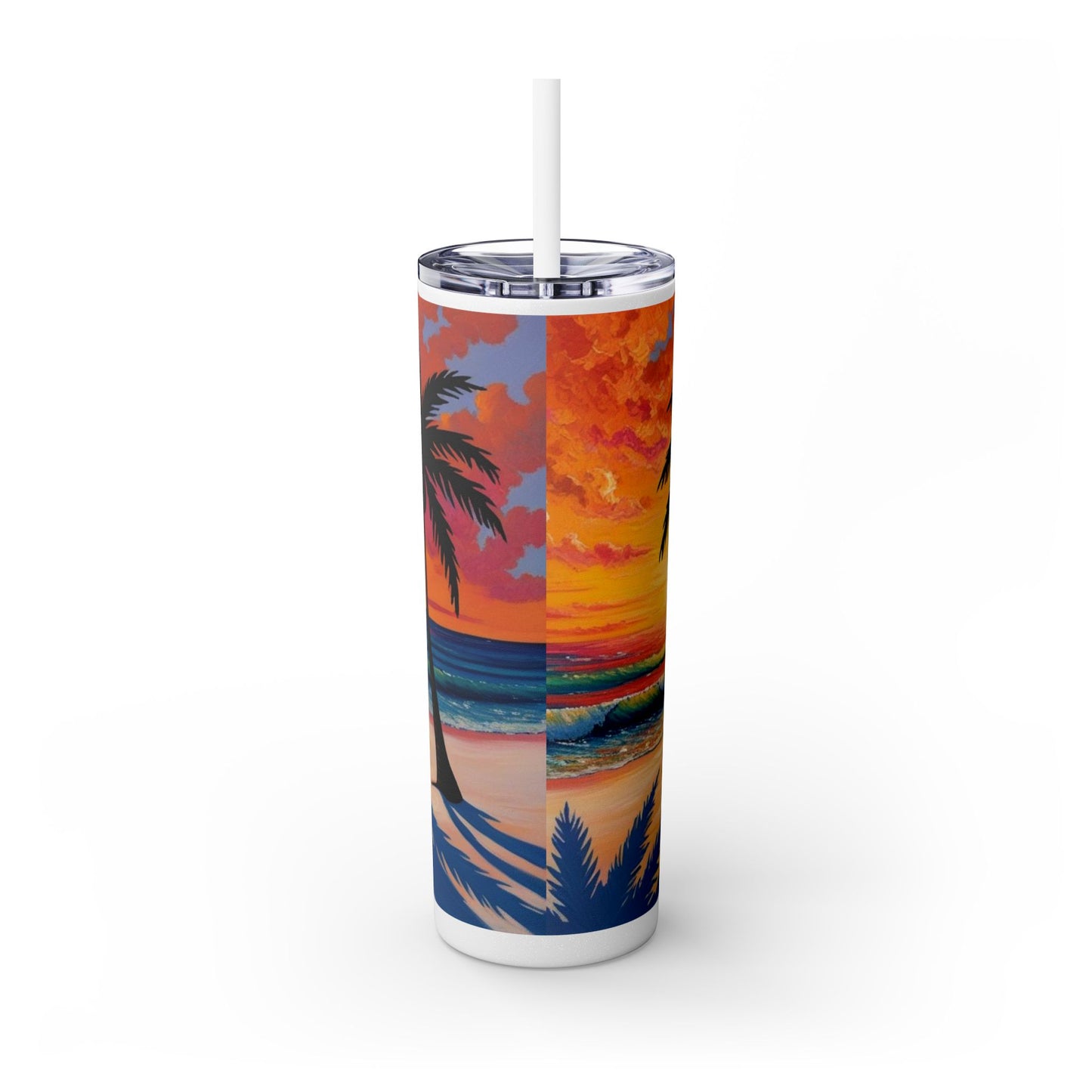 Brilliant Sunrise Skinny Tumbler with Straw, 20oz