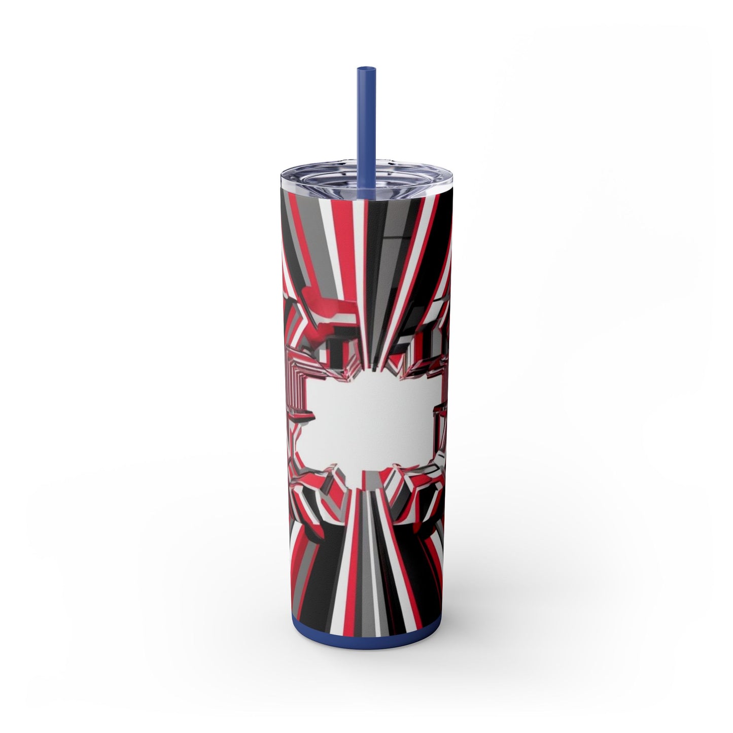 Optical Illusion Skinny Tumbler with Straw, 20oz