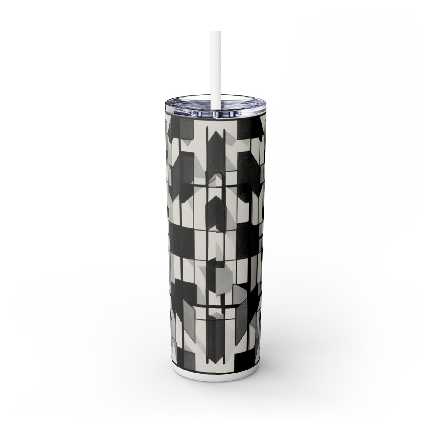 Optical Illusion Skinny Tumbler with Straw, 20oz