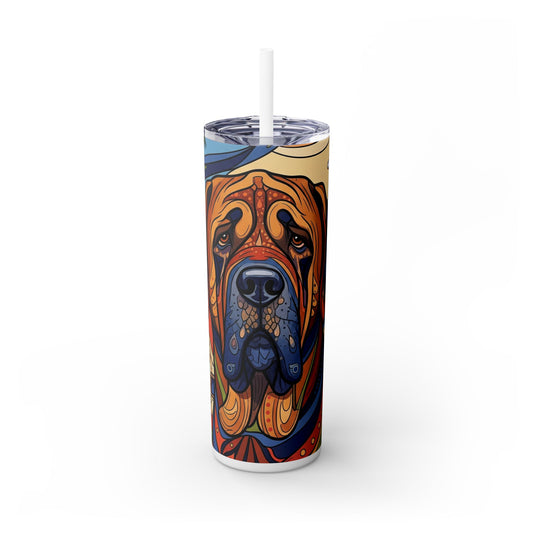Spanish Mastiff Skinny Tumbler with Straw, 20oz