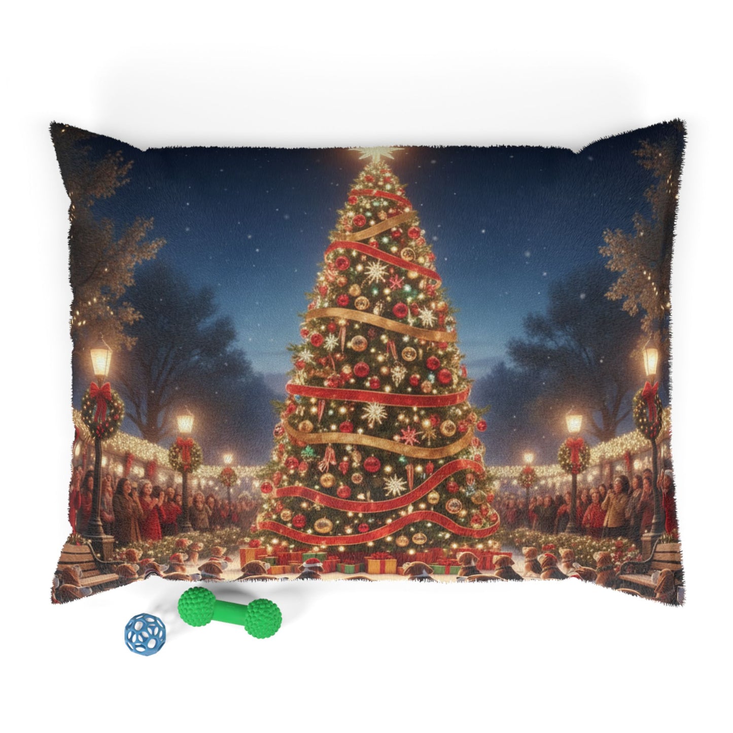 Christmas Tree Lighting Celebration Pet Bed