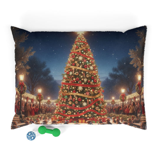 Christmas Tree Lighting Celebration Pet Bed