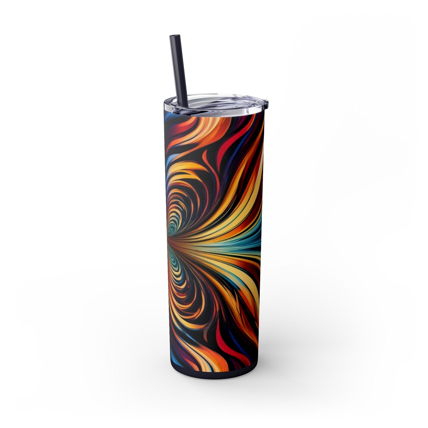 Optical Illusion Skinny Tumbler with Straw, 20oz