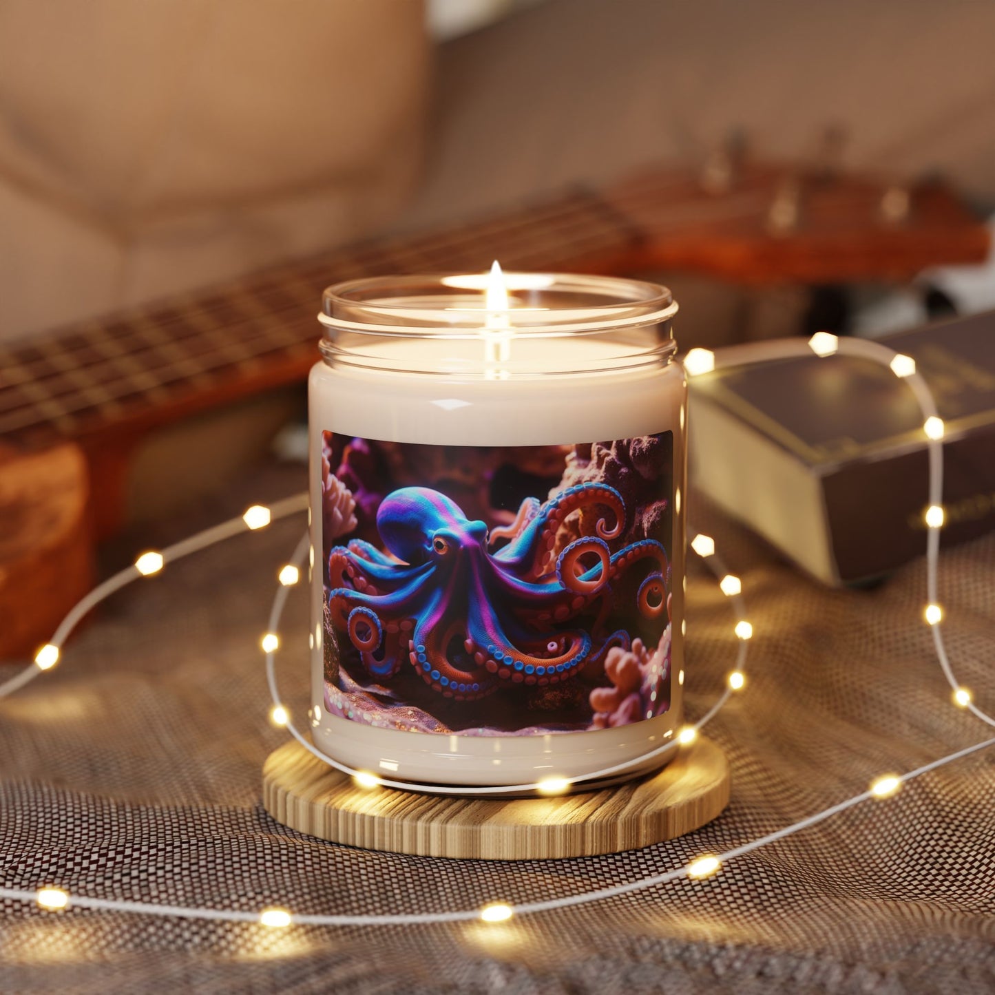 Octopus in Coral- Scented Soy Candle, 9oz