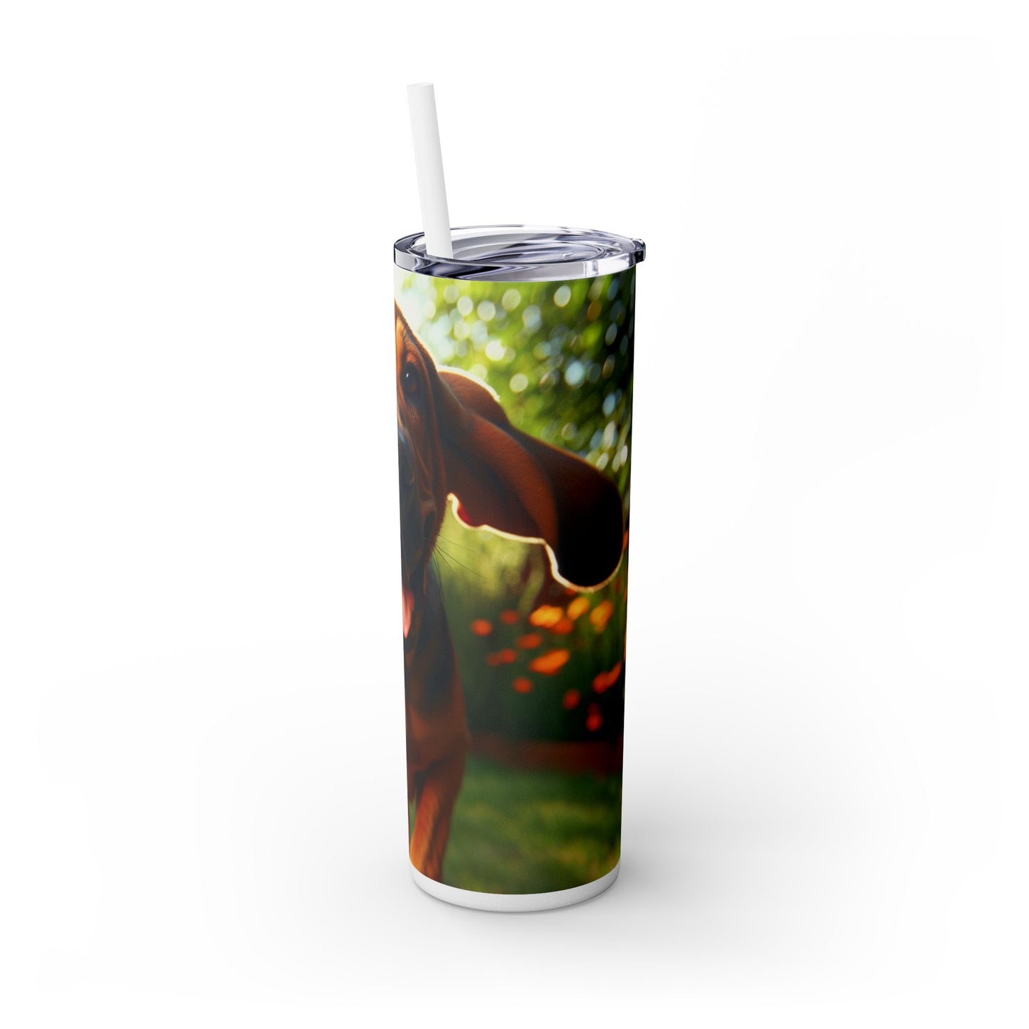 Bloodhound Skinny Tumbler with Straw, 20oz